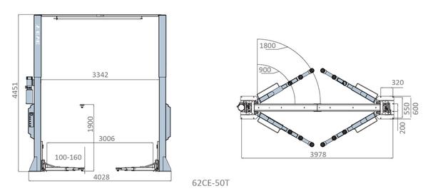 2-post tõstuk EE-62C50T (5T) - KAUBIKULE