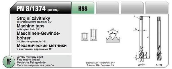 Masin-keermepuur M8-1,0 HSS DIN374