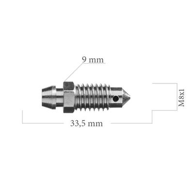 Õhutuskruvi M8X1,00 L=33,50 sw9