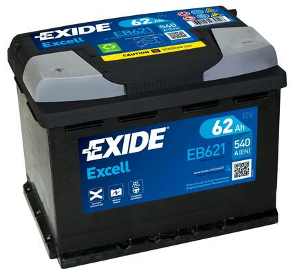 EXIDE 62AH 540A 242X175X190 EXCELL +/-    