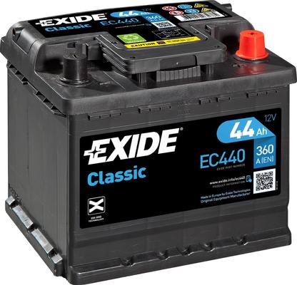 EXIDE 44AH 360A 54459 CLASSIC -/+