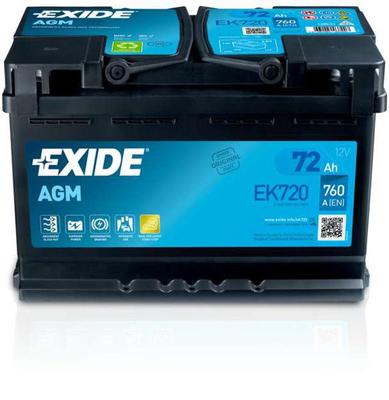 EXIDE 72AH 760A 278X175X190 AGM Start/stop -/+