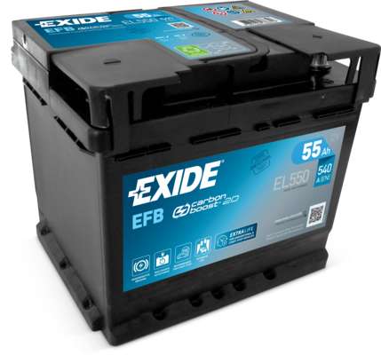 EXIDE 55AH 540A 207X175X190 EFB -/+