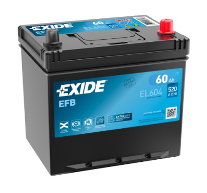 EXIDE 60AH 520A 230X173X222 EFB Start/Stop -/+